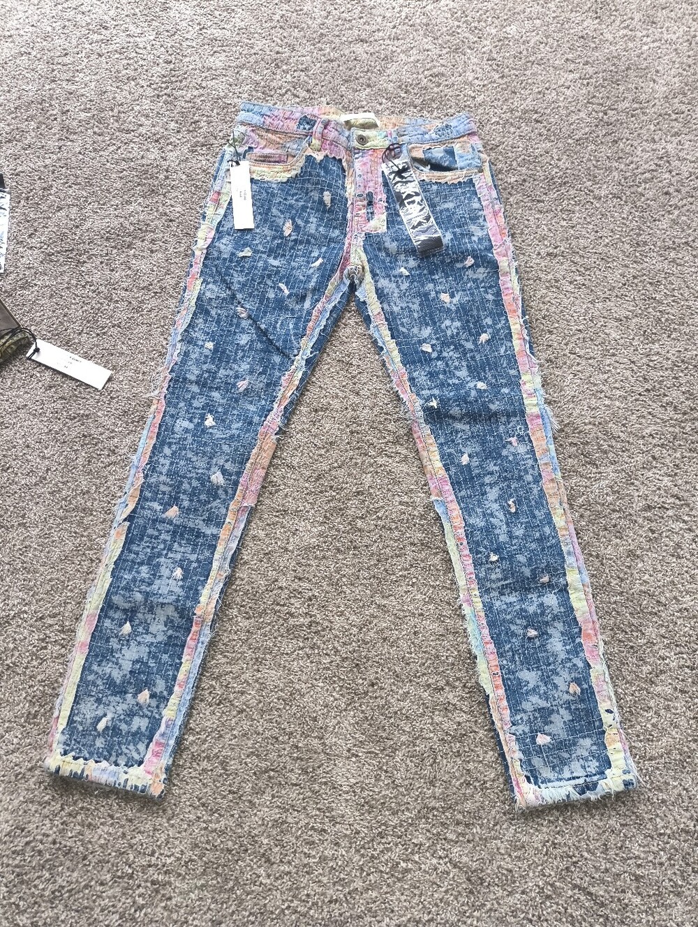 Men's KDNK Multi Color Skinny Jeans Size 32"